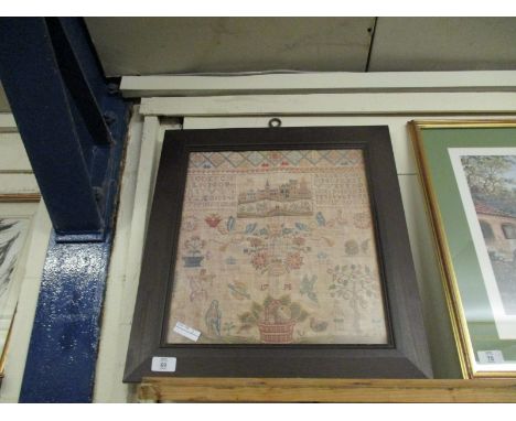 PINE FRAMED PRINT OF A SAMPLER 