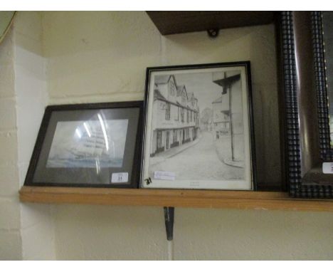 PRINT OF A SHIP AND A PRINT OF ELM HILL, NORWICH 