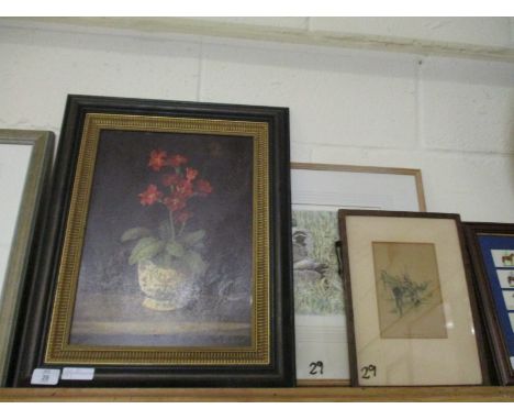 PRINT OF A VASE OF FLOWERS AND A PICTURE OF BISHOP'S BRIDGE AND ONE OTHER 