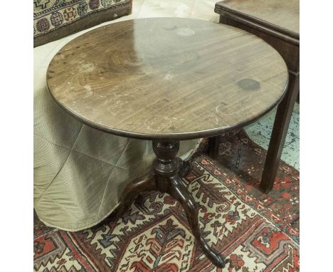 TRIPOD TABLE, George III mahogany circa 1760, the circular tilt top on a turned column and cabriole supports, 72cm x 73cm H.