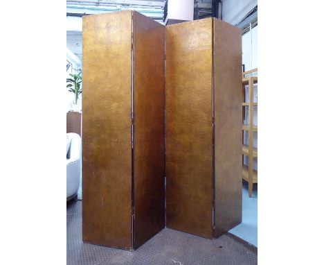 SCREEN, contemporary style, in a four fold double sided bronzed finish, each panel 52cm x 214cm.
