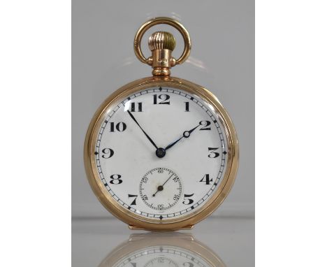 An Early 20th Century 9ct Gold Open Pocket Watch by Dennison Watch Case Co., the White Enamel Face with Arabic Numerals and S