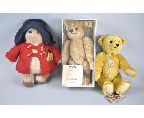 A Boxed Merrythought Millenium Bear, Steiff Classic Teddy Bear and a Paddington Bear 