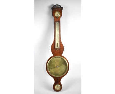 A 19th Century Walnut Cased Wheel barometer with Brass Dial by Amadio, Condition Issues 