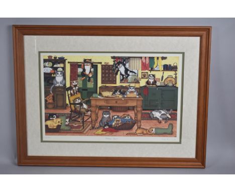 A Framed Limited Edition Linda Jane Smith Print, Kitchen Chaos, 306x600, Signed and Titled in Pencil, Subject 47.5x30.5cm 