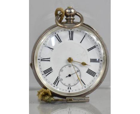 An Early 20th Century 935 Silver Cased Open Pocket Watch, the Movement Inscribed for J Firestone, Manchester, the Silver Case