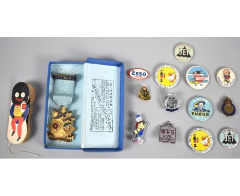 A Collection of Various Enamel and Printed Lapel Badges to Include World Cup Willie Together with a Masonic Stewards Jewel 
