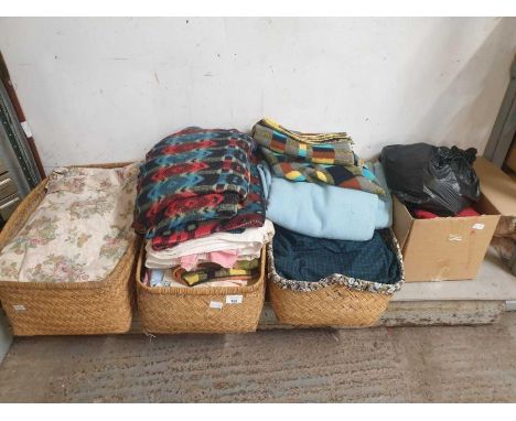 Collection of vintage throws and fabrics