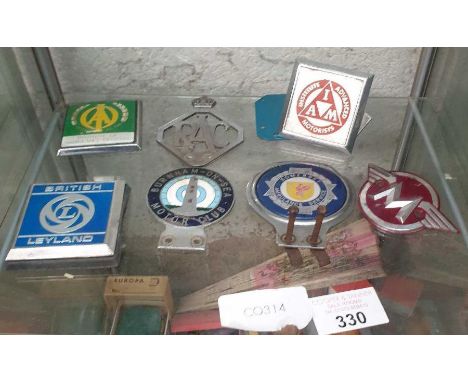 Vintage car badges to include RAC, British Leyland etc