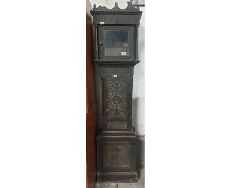 Victorian carved oak grandfather clock case