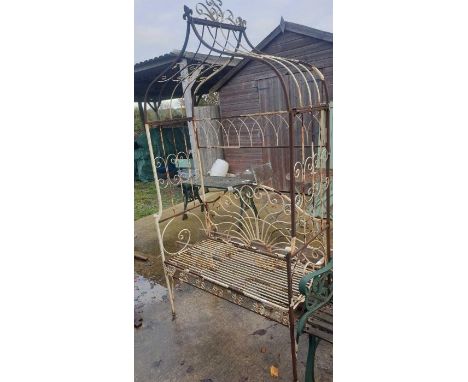 Vintage metal archway bench