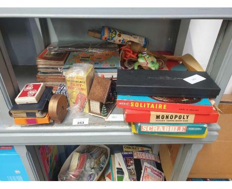 Vintage board games, vintage maps, stamp albums etc