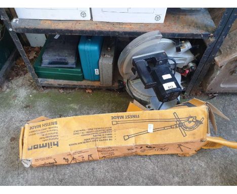 Circular saw. pipe bender and other tools