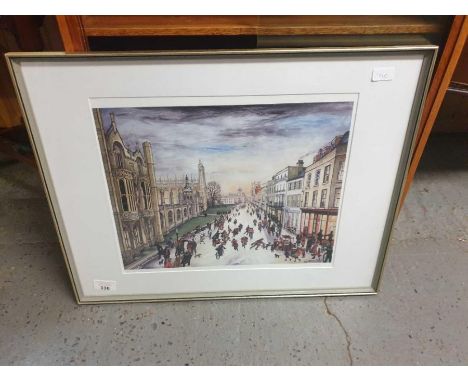 Framed print by Kate Pittaway of a street scene