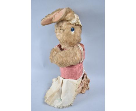 A Vintage Plush Rabbit, Converted to Doorstop, 30cms High 