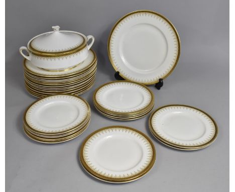 A Paragon Athena Pattern Dinner Service to comprise Lidded Tureen, 15 Large and 15 Smaller Plates 