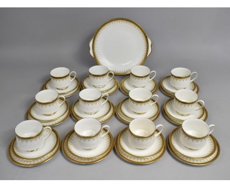 A Paragon Athena Pattern Tea Set to comprise Cake Plate, 12 Cups, 12 Saucers and Side Plates 