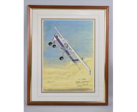 A Framed Martin Bourne Print, G-BHAD Aircraft in Flight, 28x40cm 