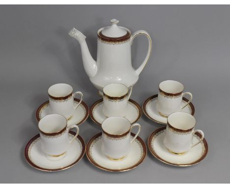 A Royal Albert and Paragon Holyrood Pattern Coffee Service to comprise Six Cans, Saucers and a Coffee Pot 