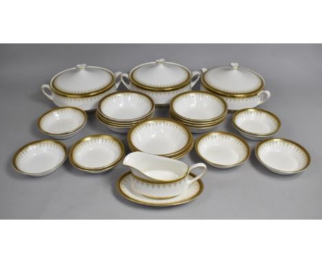 A Collection of Paragon and Royal Albert Athena Pattern Dinnerwares to comprise Bowls, Smaller Examples, Sauce Boat on Stand 