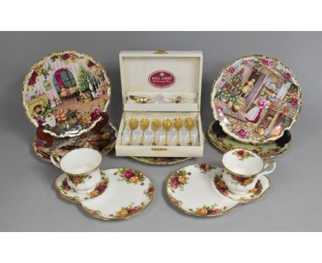 A Collection of Various Royal Albert China to Comprise Two Old Country Roses Cups and Combination Saucers, Boxed Old Country 