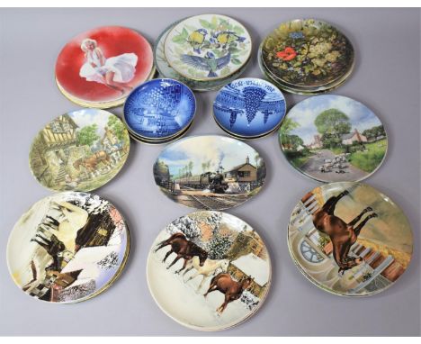 A Collection of Various Collectors Plates to Include Christmas Plates, Railway Plates, Spode Horse Plates etc 