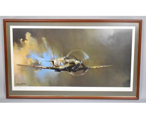 A Framed Barrie A.F Clark Print, "Spitfire", C.1978, 107x50cm 