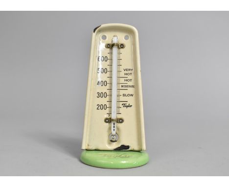 An Early/Mid 20th Century Enamelled Oven Thermometer by Taylor, 13cms High