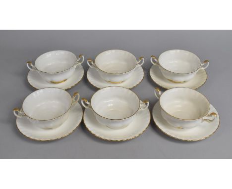 A Royal Albert Val D'or Soup Set for Six to comprise Soup Bowls and Saucers 