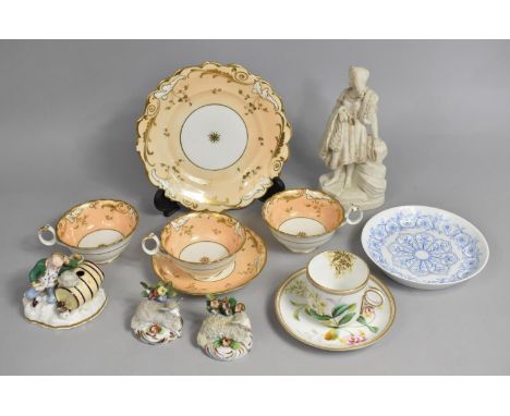 A Collection of Various 19th Century and Later Ceramics to Include Cups and Saucers, Porcelain Hand Painted Cabinet Cup and S