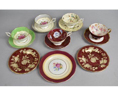 A Collection of Various Cabinet Cups and Saucers to comprise Examples by Coalport, Royal Winton Etc 