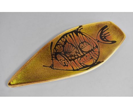 A Shaped Poole Aegean Plate, no. 82, Fish Design, 44cm Wide 