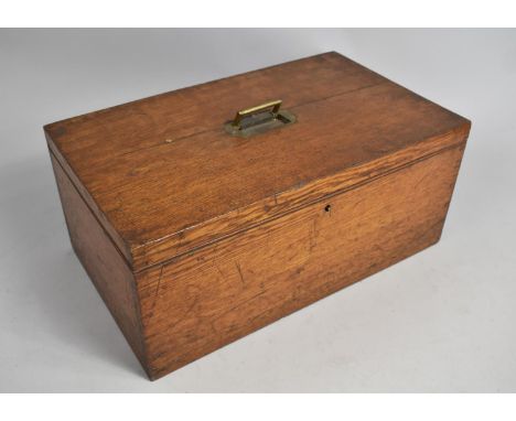 A Victorian Oak Tool Box with Hinged Lid to Fitted Interior, removable Tray and Collection of Victorian Tools, Chisels Etc, I