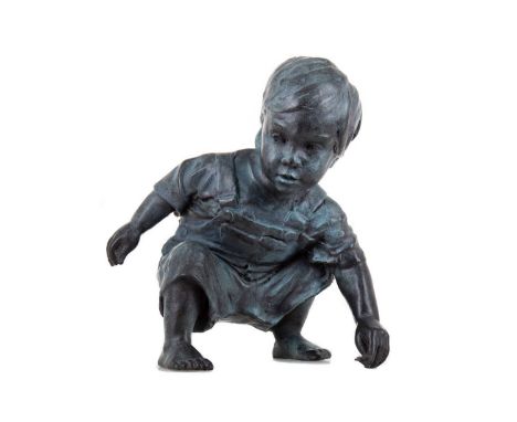 patinated stonewear sculpture, signed and numbered 4/75 to base30cm highNote: Walter Awlson is known throughout the UK for hi