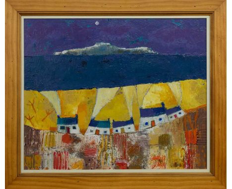 mixed media on canvas, initialled, titled label versoframed and under glassimage size 50cm x 60cm, overall size 63cm x 72cm