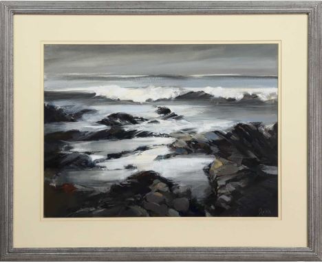 mixed media on board, signed, titled versomounted, framed and under glassimage size 55cm x 75cm, overall size 85cm x 103cm