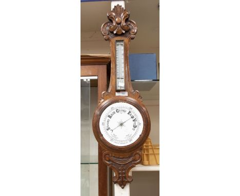 Edwardian barometer incomplete oak case with ceramic dial