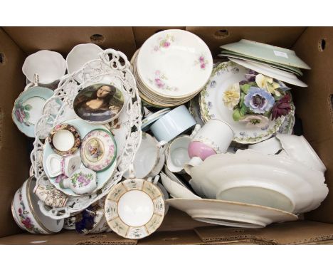 A collection of early to mid 20th Century tea and china wares including Worcester blush ivory bowls, plates, cups and saucers