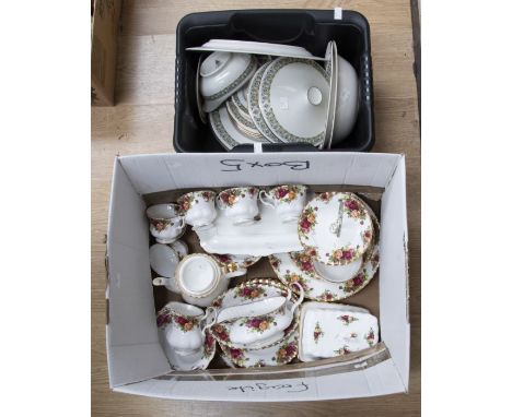 A collection of Royal Albert to include six pieces of Old Country Roses dinner and tea sets, together with Royal Doulton Celt