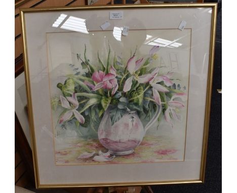 A collection of four 20th Century watercolours to include:Rex Nicholls, Seascape, signed lower rightBarrie Theobald, Lake vie