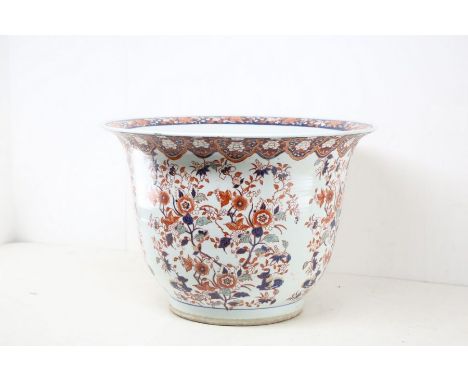 Large ceramic Chinese planter mid 20th century Crocus flower design.