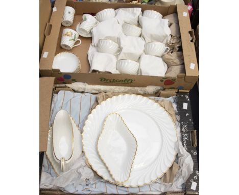 An extensive Nymphenburg tea and dinner service, porcelain, in five boxes