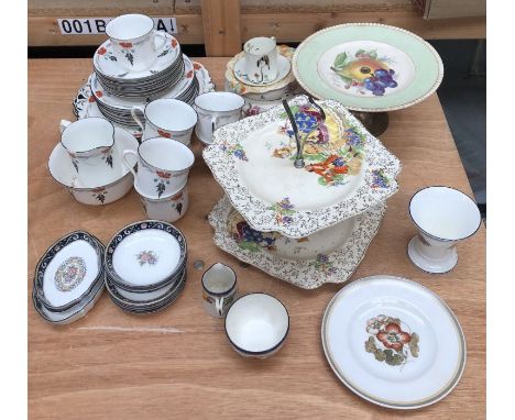 A large collection of ceramics, to include:- a part Shelley tea service comprising:- two serving plates, seven cups, eight sa