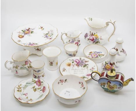 A collection of Crown Derby to include 'Posie' pattern along with Abbeydale and a small miniature teapot