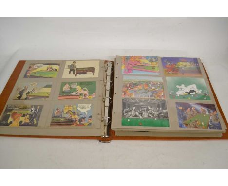 Collection of Postcards, inc bw and col most billiard, snooker interest; inc col Cliff Richard playing Pool (?), various humo