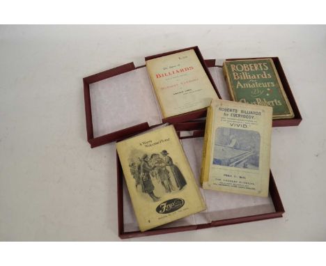 Three boxed copies of The Game of Billiards entitled Robert's Billiards to Amateurs by Chaz Roberts "Vivid", Billiards for Ev