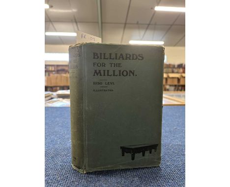 RISO LEVI: BILLIARDS FOR THE MILLION, Manchester, published by the author, ND, fifth thousand. Signed by author to FFEP, orig