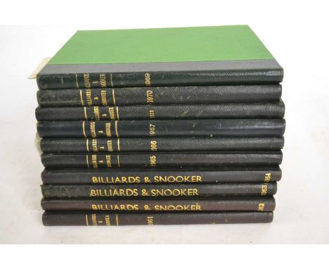 Various bound vols "Billiards &amp; Snooker", dates ranging from 1961-1970 (see photograph)