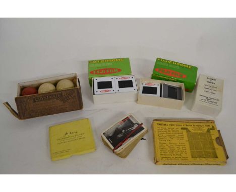 A selection of various Ephemera &amp; Slides relating to Snooker/Billiards, including "Improve your Play" by Jack Kahnehm, IP