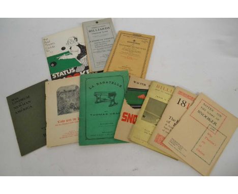 A collection of ten various Billiard/Snooker interest Pamphlets.